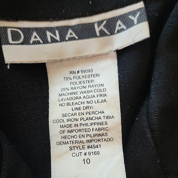 Dana Kay Black Button Front Midi Dress | Size 10 | Structured Career or Church - Picture 6 of 6
